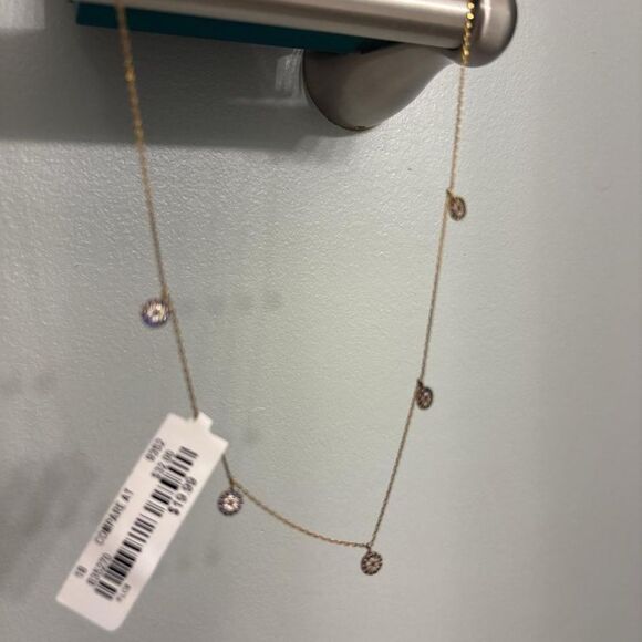 Delicate Gold Necklace with Crystal Accents - Picture 1 of 6
